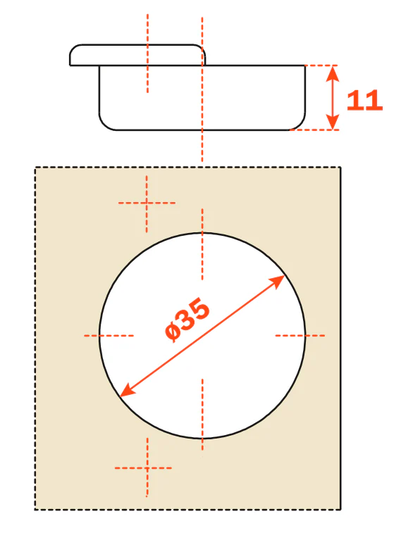 Salice 165° Full Overlay Sprung Cabinet Hinge 45mm Centres - C2PFA99 - Image 4