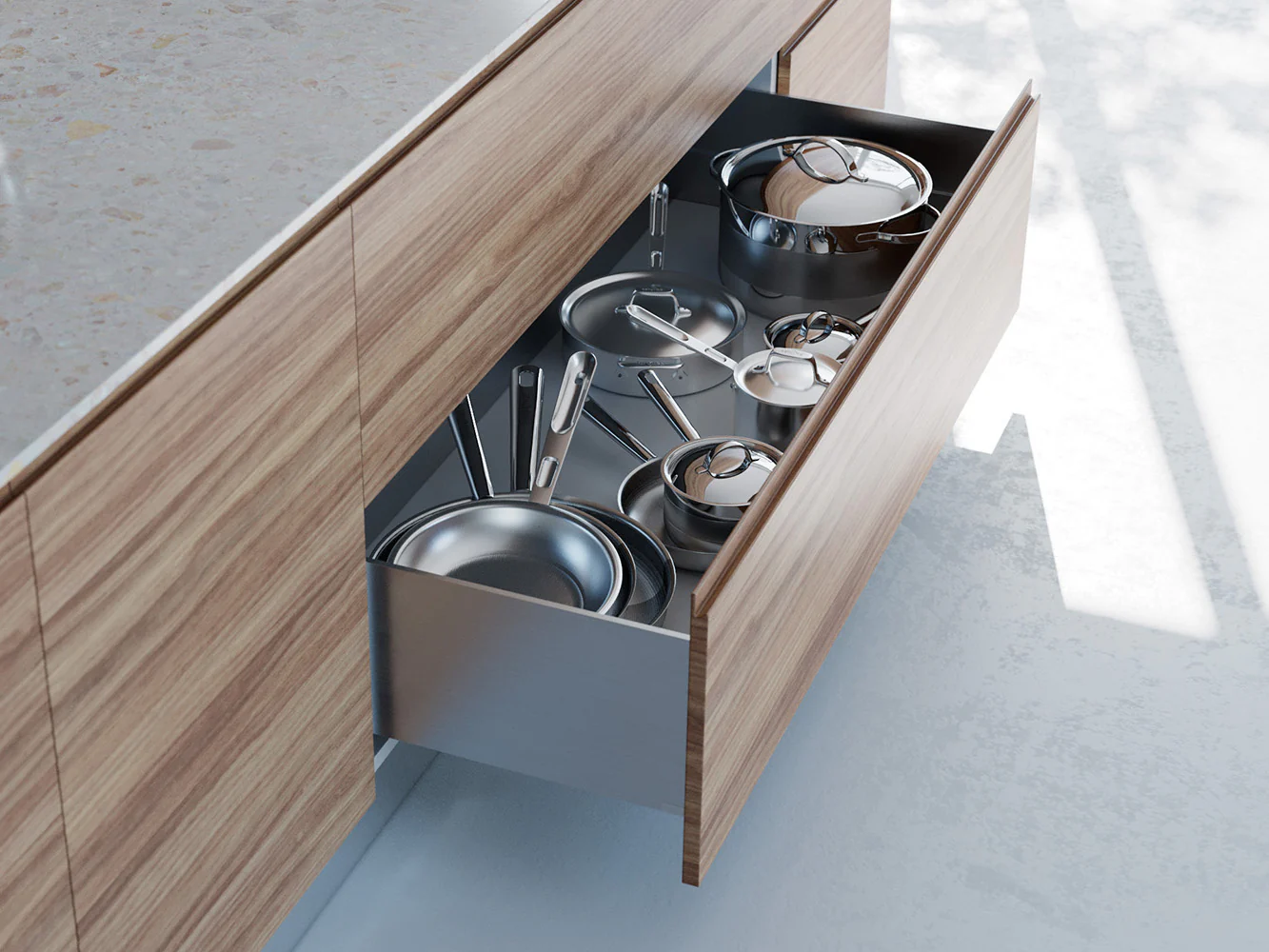 Salice Progressa G5E6P Concealed Drawer Runner - Push to Open (Handleless) - 13-16mm Sides - 45Kg Capacity - Image 4
